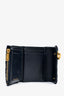 Christian Dior 2021 Navy Oblique Jacquard Saddle 'Lotus' Wallet