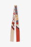 Hermès Orange/Brown Silk Jumping Silk Fringe Twilly