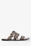Chloe Black/Cream Python Embossed Leather Sandals Size 38.5