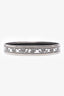 Hermès Palladium/Black/White Enamel 'Balcons du Guadalquivir' Narrow Bangle