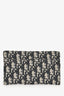 Christian Dior 2019 Navy Blue/Beige Oblique Jacquard Small Saddle Pouch On Chain