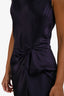 Lanvin Violet Silk Draped Midi Dress Size 40