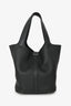 Hermès 2022 Black Clemence Leather Picotin 22