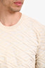 Fendi Cream Wool Logo Embossed Long Sleeve Sweater Size 52 Mens
