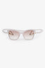 Pre-loved Chanel™ 23P White Frame CH5487 Square Sunglasses With Bead Chain