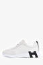 Hermès White Leather and Suede 'Bouncing' Sneakers Size 38