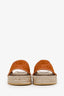 Gucci Brown Embroidered GG Espadrille Slides Size 38