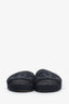 Pre-loved Chanel™ Black Woven Raffia Interwoven CC Flat Slides Size 38