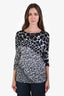 Gucci Black/White Printed 3/4 Sleeve Top Size M