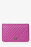 Pre-loved Chanel™ 2014-2015 Purple Quilted Lambskin Coco Boy Wallet on Chain