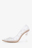 Cult Gaia PVC and Pearl Embellished Heels Size 38