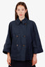 Brunello Cucinelli Blue Double Breasted Quarter Sleeve Light Jacket Size XL