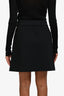 Gucci Black GG Monogram Drawstring Mini Skirt Size S