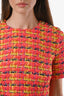 Gucci Pink/Neon Multi Lamé Tweed S S Mini Dress Size 40