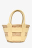 Demellier Straw/Yellow Leather 'Santorini' Mini Top Handle Bag