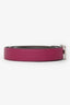 Hermès 2011 Pink/Etoupe Reversible 'H' Belt Size 80 Palladium Hardware