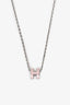 Hermès Pink/Silver Tone Mini H Pop Pendant Necklace