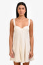Solid And Striped White Linen Blend Mini Dress Size M