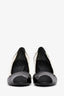 Gucci Black Patent Leather/White Suede Peep Toe Heels Size 37