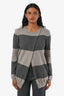Brunello Cucinelli Grey/Brown Cashmere Striped Sweater Size S