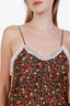 Gucci Black/Red Floral Lace Detail Camisole Blouse Size 40