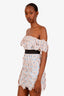 Self-Portrait Pink/Blue Floral Off The Shoulder Mini Dress Size 0