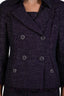 Pre-loved Chanel™ 2008 Purple Glitter Tweed Midi Dress Blazer Set Size 40