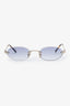 Miu Miu Gold Tone/Blue Oval Sunglasses