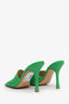 Bottega Veneta Green Leather Open Toe Heels Size 41