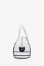 Christian Dior 2021 White Calfskin Medium Dior Vibe Zip Bowling Bag with Strap