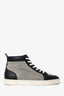 Christian Louboutin Grey Canvas Leather High Top Sneakers Size 43.5 Mens