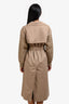 Max Mara Beige Trench Coat with Wool Cable Knit Sleeves and Belt Size 0 US