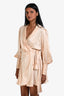 Zimmermann Peach Silk Long Sleeve Mini Dress Size 0