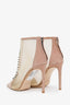 Jimmy Choo Beige Suede Crystal Embellished Bing 100 Heeled Boot Size 39