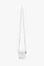 Prada White Saffiano Leather Mini Crossbody Round Bag