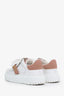 Christian Dior White/Nude Calfskin Dior-ID Platform Sneakers Size 36.5