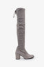 Bottes hautes Stuart Weitzman en daim gris, pointure 8
