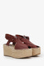 Celine Burgundy Leather Espadrilles Size 39