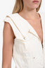 Jean Paul Gaultier Cream Light Rayon Zip Front Midi Dress Size 8