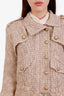 Pre-loved Chanel™ Beige Tweed Drawstring Waist Utility Jacket Size 34