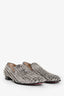 Christian Louboutin Silver/Green Dandelion Spike Loafers Size 43.5 Mens