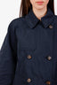 Brunello Cucinelli Blue Double Breasted Quarter Sleeve Light Jacket Size XL