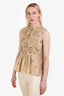 Sea New York Beige Cotton Eyelet Sleeveless Top Size 8