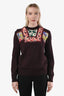 Stella McCartney Burgundy Wool Floral Detail Sweater Size 44