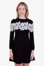 Valentino Black Knit Lace Panel Dress Size S