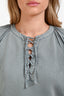 Ulla Johnson 2022 Green Puff Sleeve Tie Detail Top Size M
