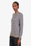 Gucci Gold/Navy Wool Striped GG Sweater Size S
