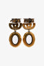 Gucci Gold Tone Crystal 'GG' Drop Earrings