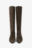 Brunello Cucinelli Brown Suede 'Monili' Knee-High Boots Size 36.5