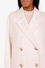 LouLou Studio Cream Wool Cashmere Double Breasted Borneo Coat Size Medium